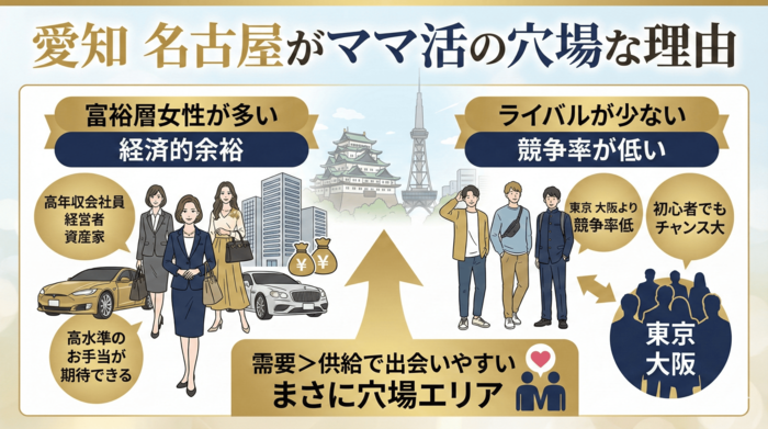愛知(名古屋)は富裕層が多くママ活がしやすい穴場エリアである理由